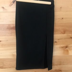 Black side split skirt.
